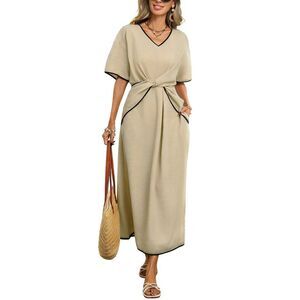 Leon Gori Womens  Maxi Dress, Beige